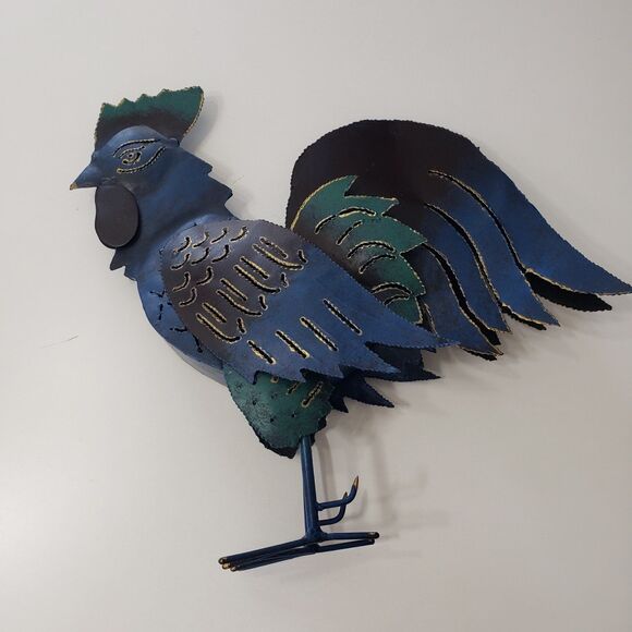 Beautiful Metal Chicken for Home Decor, Approx. 11" x 11" - Picture 2 of 6